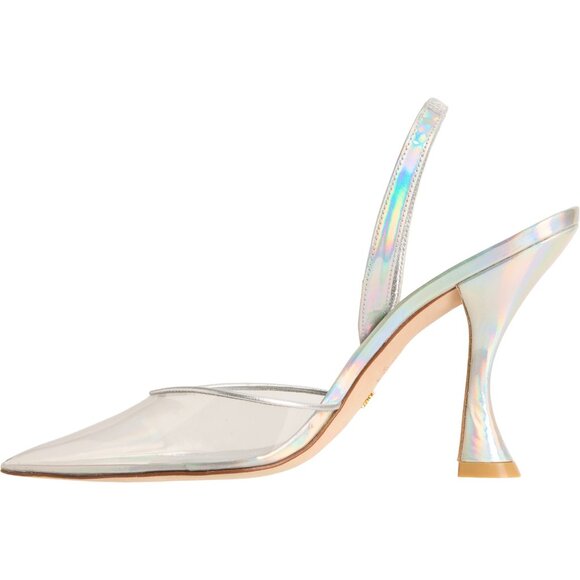 Stuart Weitzman Made in Spain STRT XCRV 100 Slingback Heels - Leather - Picture 4 of 6